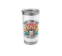 First Time Dad Project Manager Funny Bear Stainless Steel Insulated Tumbler