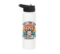 First Time Dad Radiology Tech Send Backup Funny Stainless Steel Insulated Water Bottle