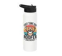 First Time Dad Roofer Funny New Father Parenthood Stainless Steel Insulated Water Bottle