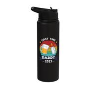 First Time Daddy 2023 Funny First Time Dad Pregnancy Reveal Stainless Steel Insulated Water Bottle