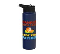 First Time Father Daddy Funny New Born Child Baby Dad Stainless Steel Insulated Water Bottle
