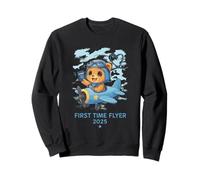 First Time Flyer 2025 Teddy Bear Aviator Kids Toddlers Teens Sweatshirt