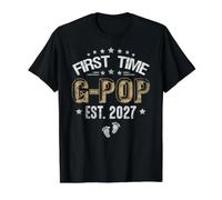First time G-Pop est.2027 Father's Day Promoted to Papa Value Graphic T-Shirt, Men, Black, M