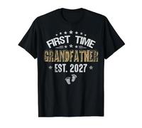 First time Grandfather est.2027 Fathers Day Promoted to Papa Value Graphic T-Shirt, Men, Black, M