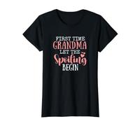 First Time Grandma Let The Spoiling Begin New 1st Time Value Graphic T-Shirt, Women, Black, M