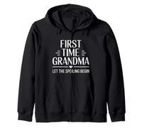 First Time Grandma Let The Spoiling Begin New Grandma Zip Hoodie