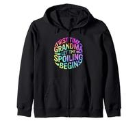 First Time Grandma Let The Spoiling Begin Tie Dye For Women Zip Hoodie