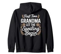 First Time Grandma Spoiling Begins Floral Zip Hoodie