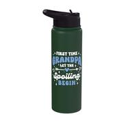 First Time Grandpa Let the Spoiling Begin Stainless Steel Insulated Water Bottle