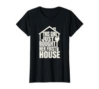 First Time Home Buyer New House Milestone Value Graphic T-Shirt, Women, Black, XL