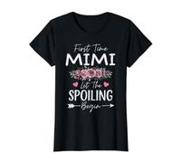First Time Mimi Let the Spoiling Begin Proud Grandma Value Graphic T-Shirt, Women, Black, M
