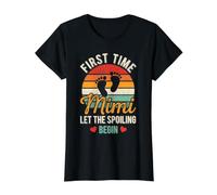 First Time Mimi Let the Spoiling Begin Proud Grandma Value Graphic T-Shirt, Women, Black, S