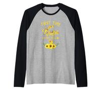 First Time Nana Est 2026 Sunflower Promoted to Nana Raglan Baseball Tee