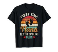 First Time Nana Let the Spoiling Begin Proud Grandma Value Graphic T-Shirt, Men, Black, L