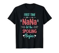 First Time Nana Let the Spoiling Begin Proud Grandma Value Graphic T-Shirt, Men, Black, S
