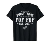First time Pop Pop est.2027 Father's Day Promoted to Papa Value Graphic T-Shirt, Men, Black, XL