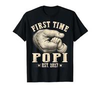 First time POPI est.2027 Father's Day Promoted to Papa Value Graphic T-Shirt, Men, Black, XL