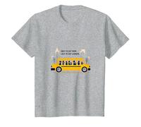 First to See Them, Last to Say Goodbye: School Bus Driver T-Shirt, Kids, Heather Grey, 4 Years