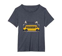 First to See Them, Last to Say Goodbye: School Bus Driver T-Shirt, Women's Plus, Heather Blue, 5X
