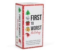 FIRST TO WORST Holiday Edition Party Game - A Festive Card Game About How Your Friends & Family Rank Things - Christmas Gifts for White Elephant Parties, Stocking Stuffers and Board Games with Friends