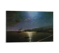 First Train in Feodosia by Two Turkish Ships by Ivan Aivazovsky Painting Art Prints Poster Home Decor Wall Art Hanging Picture Print Bedroom Decorative Painting Room Aesthetic 20x30inch(50x75cm)