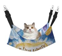 First Trip Around The Sun Watercolor Planets And Stars Printed Pet Hammock - Sleeping Hammock For Cats, Rabbits, Ferrets, Puppies, Small Animals