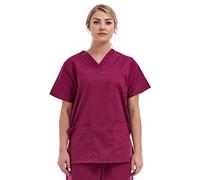 First Uniform Solutions Unisex Medical Hospital Scrub Tunic Tops Size XS to 3XL (Multicolored) (L, Maroon)