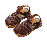 First Walking Shoes Girls and Boys, Soft Children's Shoes, Sandals, Barefoot Shoes, Closed-Toe Sandals, Crawling Shoes, Slippers Leather, Baby Shoes, brown, 8.5 UK