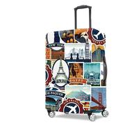 FIRST WAY Luggage Cover Protector - Anti-Scratch Suitcase Cover for Travel - Protects Against Dirt and Wear, Landmark, L(27"-30" Suitcase)