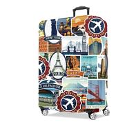 FIRST WAY Luggage Cover Protector - Anti-Scratch Suitcase Cover for Travel - Protects Against Dirt and Wear, Landmark, XL(31"-32" Suitcase)