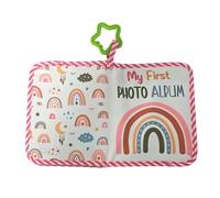 First Year Photo Album Soft Oxford Fabric Baby Book Holds 4x6 Images Portable Souvenirs Rainbow for Baby Toddler Friendly Fabric Photo Album