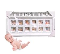 First Year Photo Frame,Baby's First Year Photo Frame | Photo Frame with 12 Months Display | Nursery Photo Frame with Letters, Birthday Decoration Keepsake for