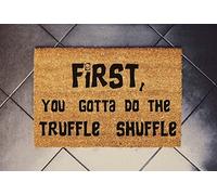First,You Gotta Do The Truffle Shuffle Doormat 24X16 In Goonies Fan Welcome Mat Novelty Polyester Floor Mat with Non Slip Rubber Funny Doormat Cute Rug