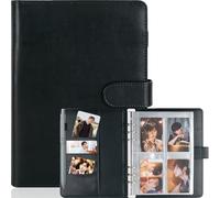 First-zgel Kpop Photocard Binder, PU Leather A5 Photocard Holder with 200 Pocket, K-Pop Korean Pop Photocard Holder Binder Book, 4 Photo Style Photo Card Album Trading Cards Organizer(Black)