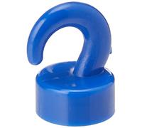 FIRST4MAGNETS Blue Plastic Mini Magnetic Hooks for Fridge, Office, Whiteboard, Noticeboard, Filing Cabinet - 12mm Dia x 18mm Tall - 1kg Pull - Pack of 10