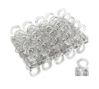 FIRST4MAGNETS Clear Plastic Magnetic Hooks for Fridge, Kitchen, Office, Whiteboard, Noticeboard, Filing Cabinet - 26mm x 19mm x 38mm - 2kg Pull - Pack of 50