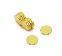 Gold Plated Magnet with Dimple On North Face - 12mm dia x 2mm thick - Pack of 10