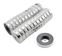 FIRST4MAGNETS Magnet Expert® 50mm Dia x 10mm Thick x 8.5mm Hole Ferrite Pot Magnet - 15.8kg Pull (Pack of 20)