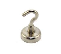 FIRST4MAGNETS N42 Neodymium Clamping Magnet with M5 Hook - 1 in. Dia - 44.09lbs Pull (Pack of 1) - Licensed Material