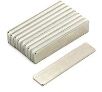 FIRST4MAGNETS Neodymium Magnet, Rectangular, 50mm x 10mm x 1.5mm, 3.6kg Pull, 10pcs, Copper, Nickel Coated