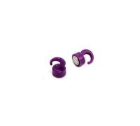 FIRST4MAGNETS Purple Plastic Mini Magnetic Hooks for Fridge, Office, Whiteboard, Noticeboard, Filing Cabinet - 12mm Dia x 20mm Tall - 1kg Pull - Pack of 100