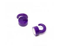 FIRST4MAGNETS Purple Plastic Mini Magnetic Hooks for Fridge, Office, Whiteboard, Noticeboard, Filing Cabinet - 12mm Dia x 20mm Tall - 1kg Pull - Pack of 2