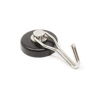 FIRST4MAGNETS Rubber Coated Ferrite Pot Magnet with Swivel Hook for Hanging, Holding or Displaying Items - 36mm Dia