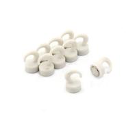 FIRST4MAGNETS White Plastic Mini Magnetic Hooks for Fridge, Office, Whiteboard, Noticeboard, Filing Cabinet - 12mm Dia x 18mm Tall - 1kg Pull - Pack of 10