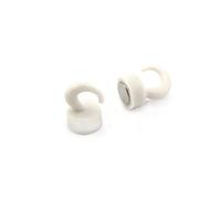 FIRST4MAGNETS White Plastic Mini Magnetic Hooks for Fridge, Office, Whiteboard, Noticeboard, Filing Cabinet - 12mm Dia x 20mm Tall - 1kg Pull - Pack of 100