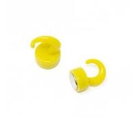 FIRST4MAGNETS Yellow Plastic Mini Magnetic Hooks for Fridge, Office, Whiteboard, Noticeboard, Filing Cabinet - 12mm Dia x 18mm Tall - 1kg Pull - Pack of 2
