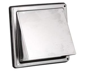 First4Spares 4" Stainless Steel Cowl External Extractor Wall Vent Outlet With Cushioned Non Return Flap