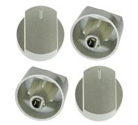 First4spares 4 x Cooker Oven Cooker Hob Control Knobs (Pack of 1, 2 or 4, Chrome/Silver)