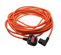 First4Spares Universal 12 Metre 3 Core 13 Amp 1.0MM Orange Flex Cable Angled Lead And Mains Plug