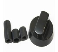First4spares Universal Cooker Oven Knob, Black, 42mm With 3 Adaptors